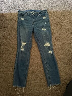 Distressed Blue Women’s Jeans - Old Navy